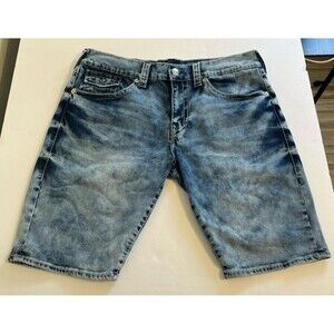 Men's Blue Washed Denim Shorts
